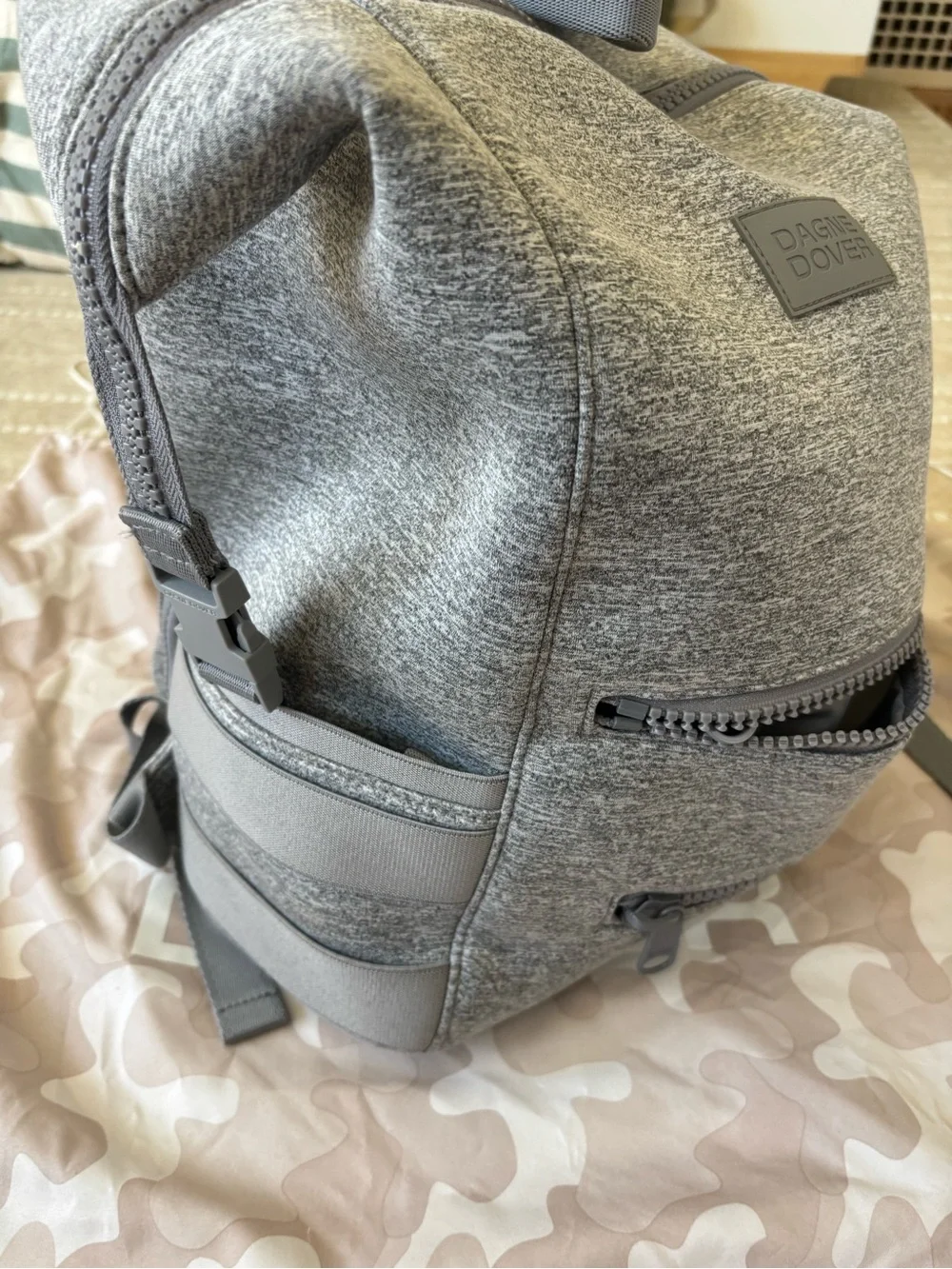 Dagne Dover Gray Heather Backpack Diaper Bag